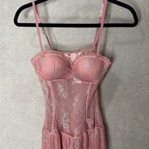 Victoria's Secret Pink Floral Lace Chemise